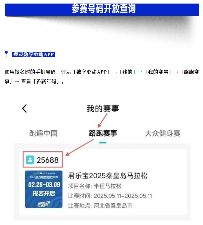 參賽號碼查詢！君樂寶2025秦皇島馬拉松『分區(qū)起跑』公布